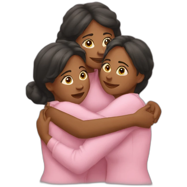 Three sisters hugging emoji