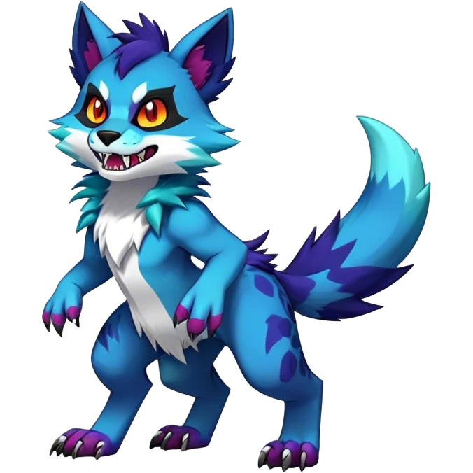 Edgy colorful anthro fursona Fakemon full body emoji