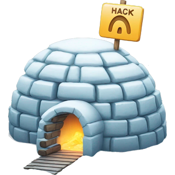 igloo with hack sign on it emoji