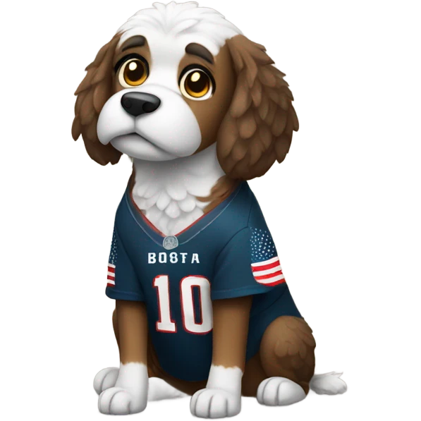 Dog wearing eagle jersey emoji