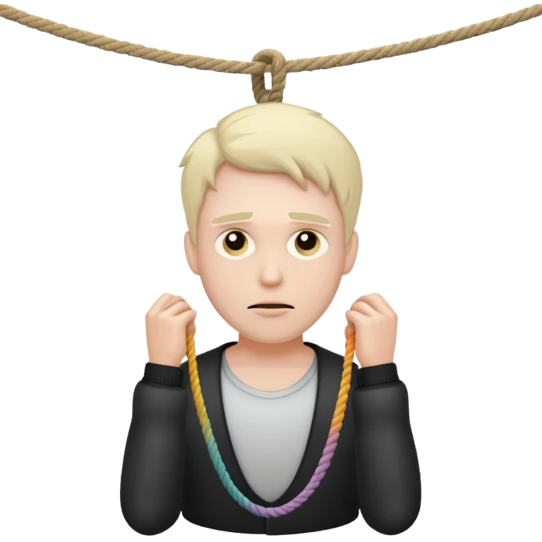 A man hanging in a rope dead emoji