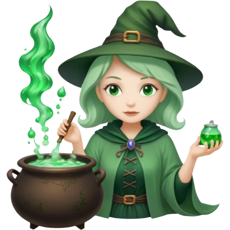 green witch cooking potion emoji