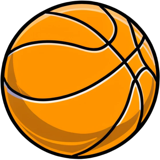 Glossy golden basketball with orange lines emoji