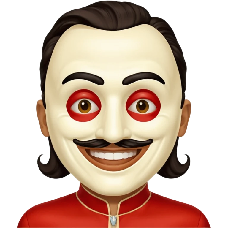 Emoji de la película La casa de papel máscara y la ropa rojo y la máscara color crema  realista  emoji
