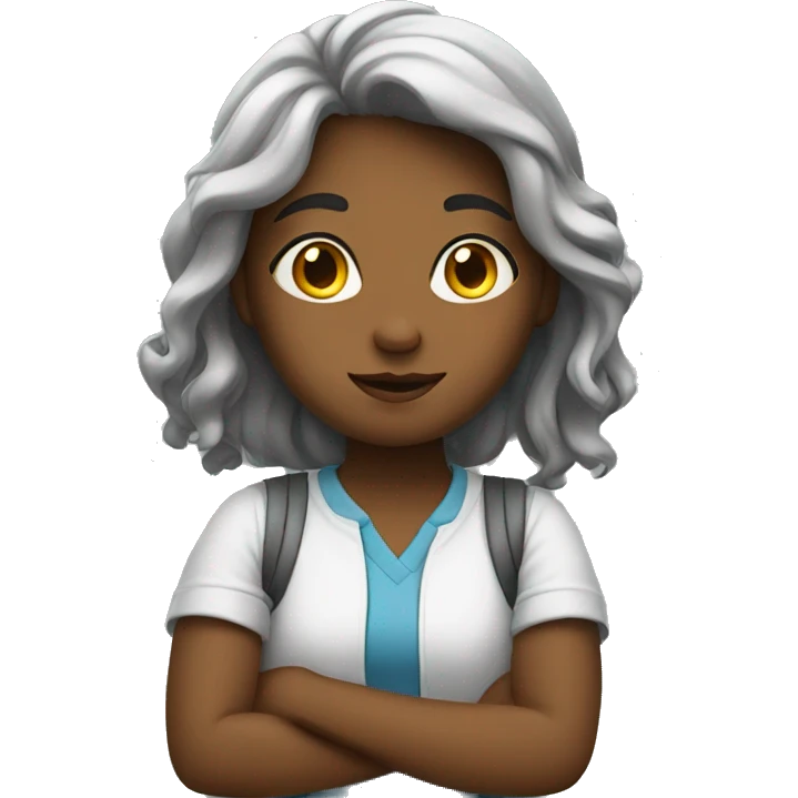 Girl noted writing emoji
