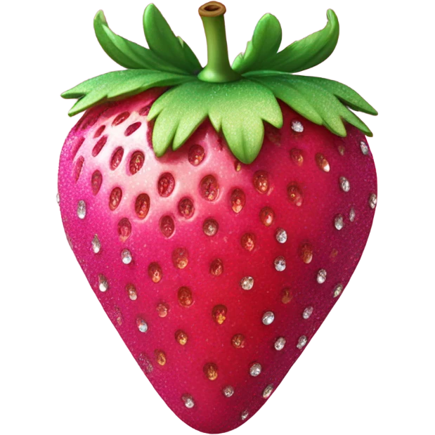 Hot pink realistic strawberry with glitter emoji