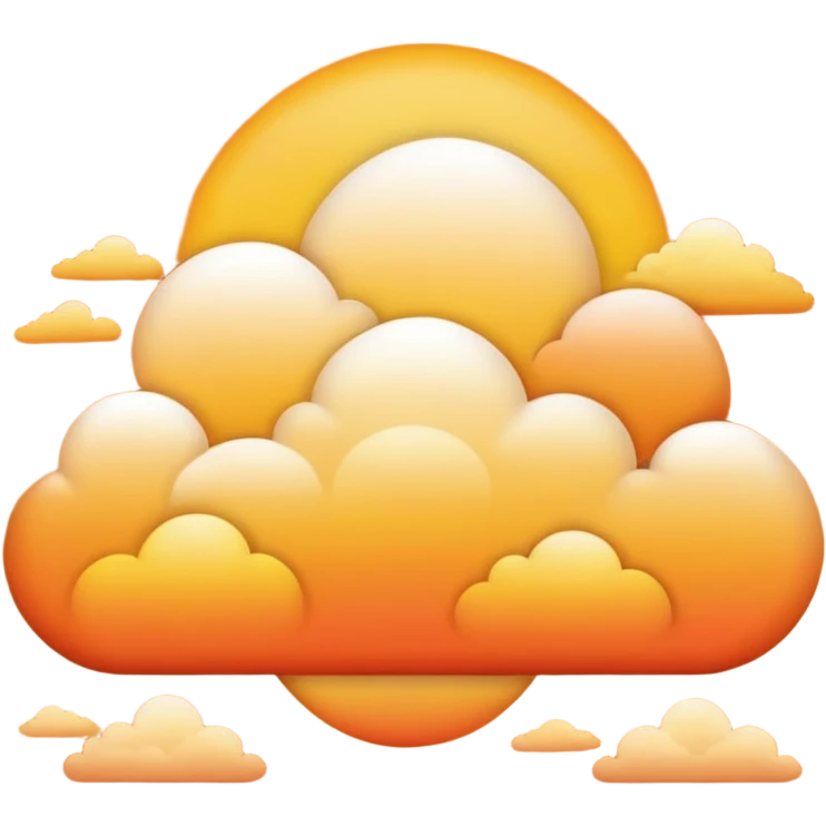 A golden sunset cloud with warm gradient tones. emoji