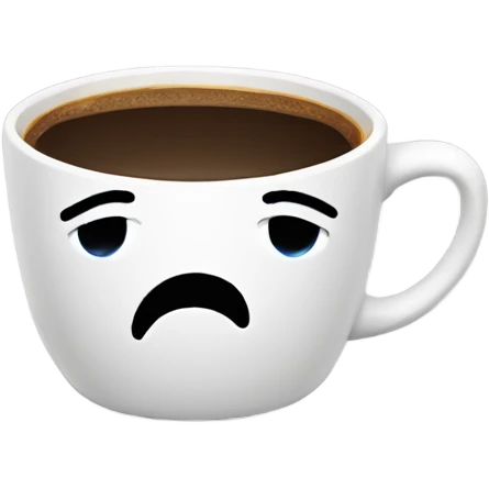 Tired face drinking coffee emoji