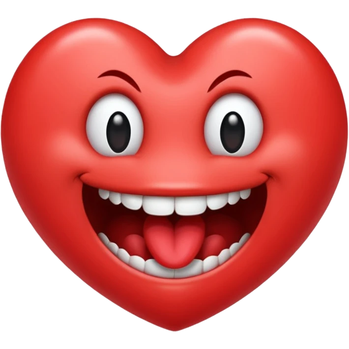 A heart with a big red mouth emoji