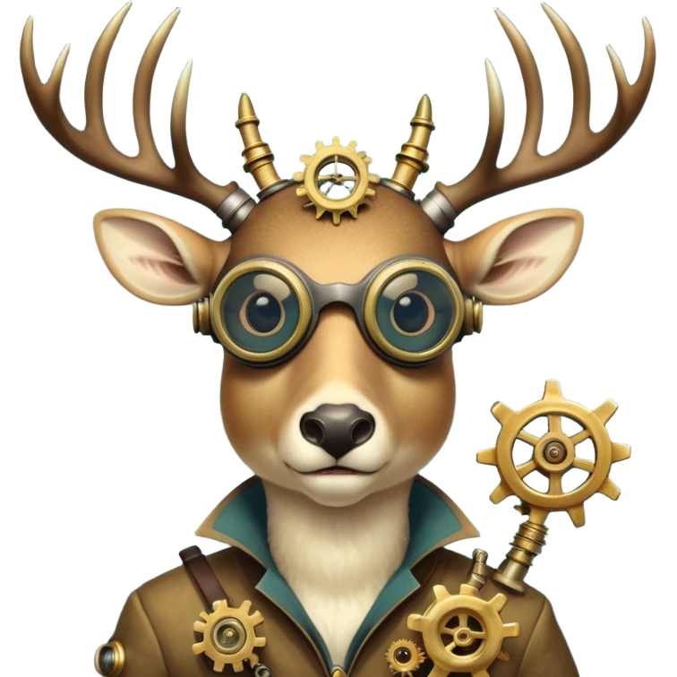cinematic steam-punk -  hieronymus bosch phantasmagoric mutated creatures - hybrids of human-deer emoji
