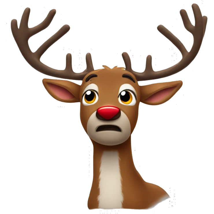 Drunk Rudolph the red nosed reindeer  emoji