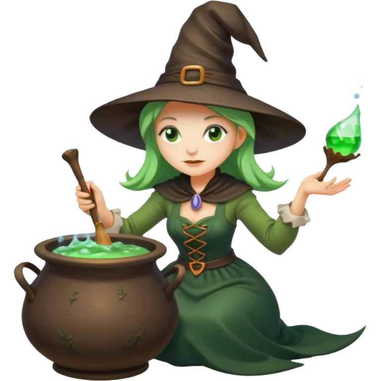 green witch cooking potion emoji