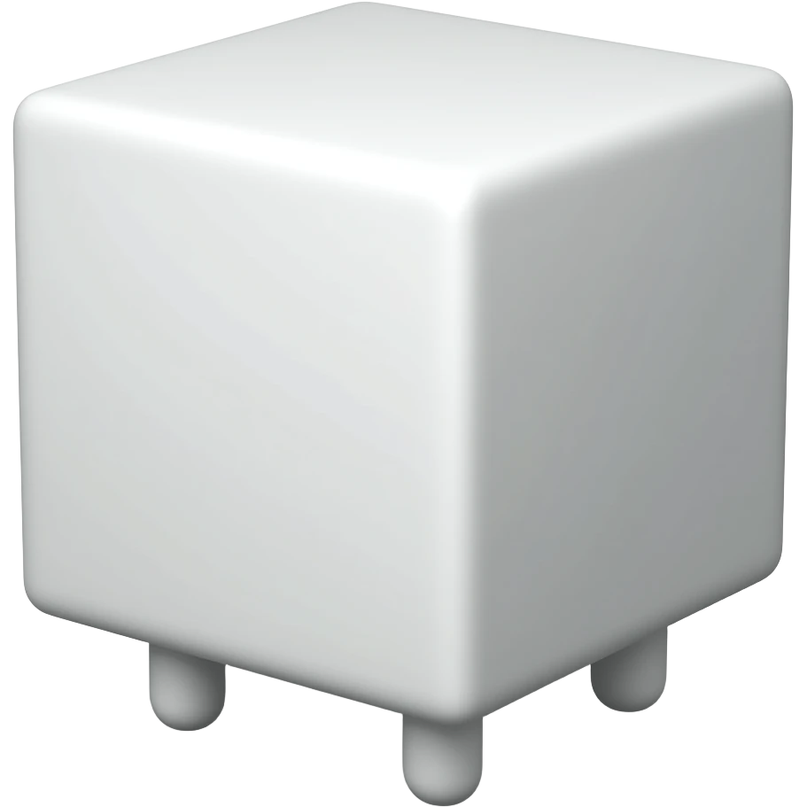 A cube with legs with no arms emoji