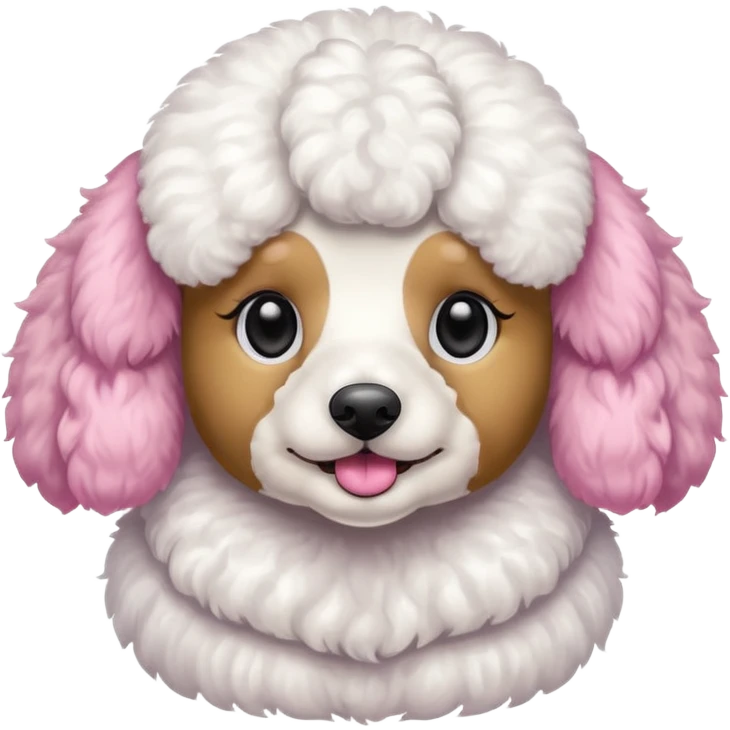 Poodles with pink ears  emoji
