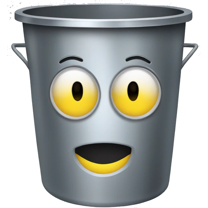 a trashcan with a smiley face emoji