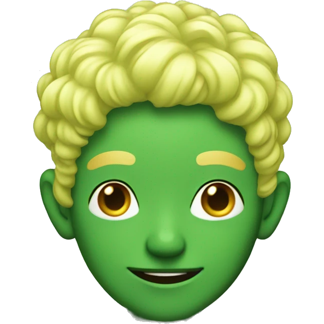 Green hair man fairy emoji