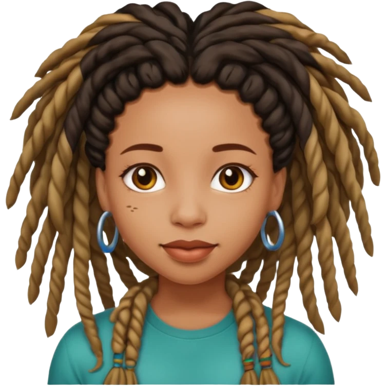 a pretty black girl with pretty locs emoji