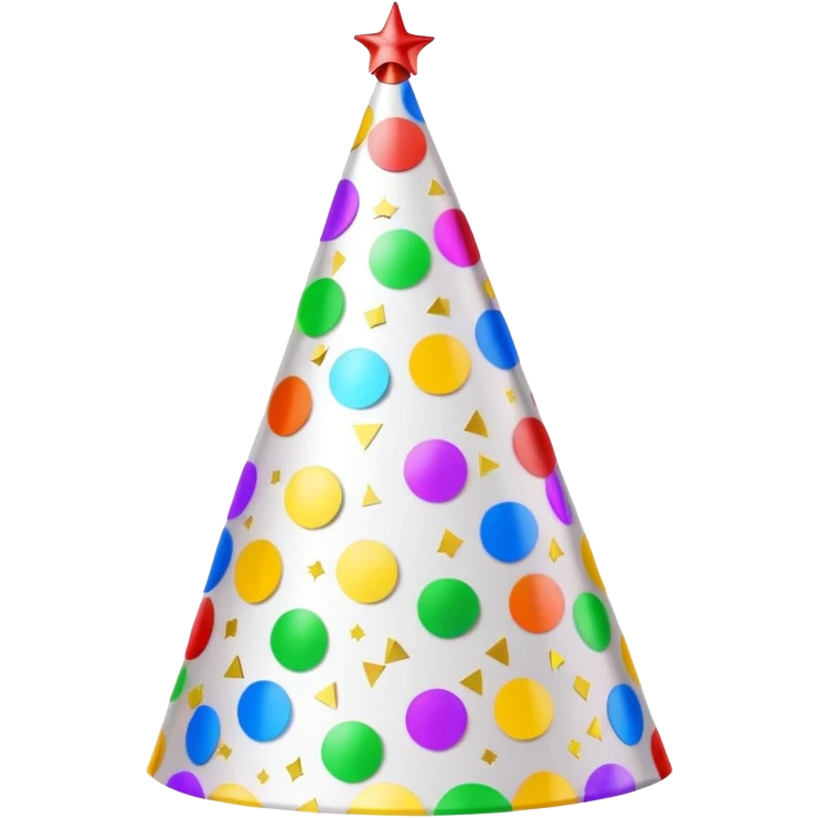 colorful party hat with confetti and streamers emoji