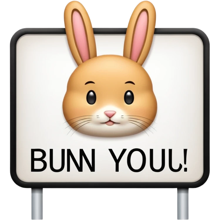 make a white billboard with the text “bun you” inside lt emoji