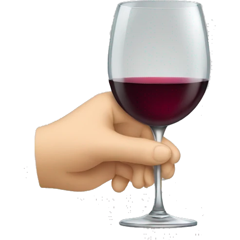 wine glass with hand emoji