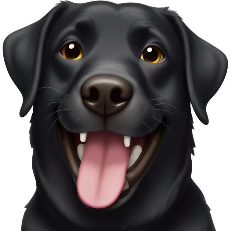Black lab as a laughing emoji emoji