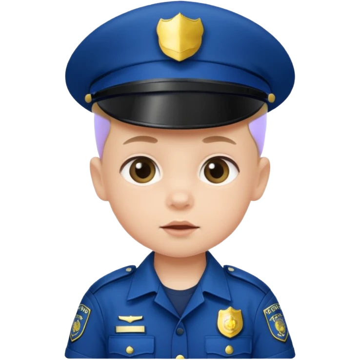 baby in police dress without cap emoji