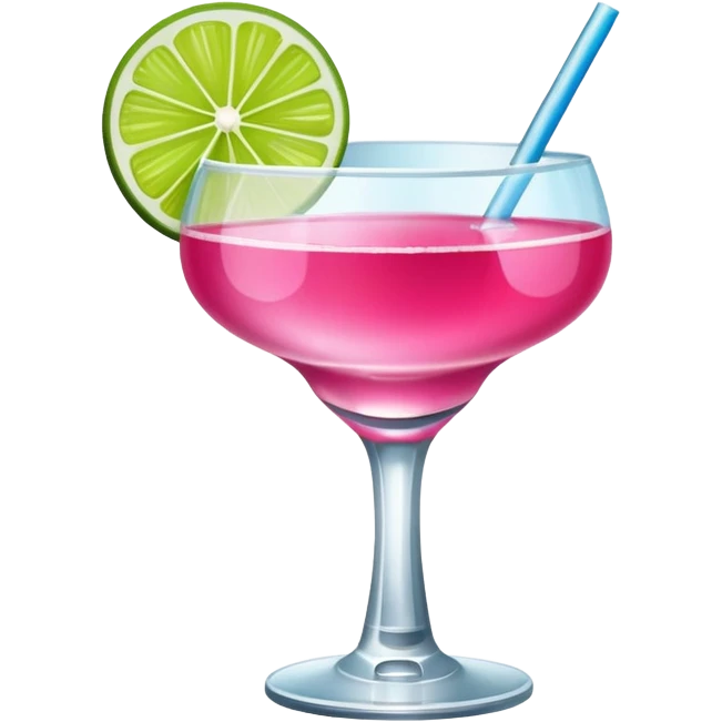 Cosmopolitan drink with a small lime decorating it emoji