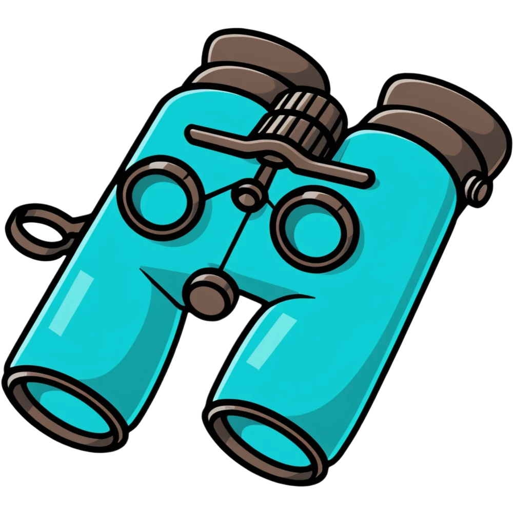turquoise binoculars emoji