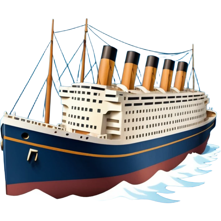 Make the Titanic sinking in the front In splits In the middle emoji