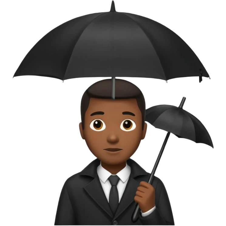 HOLDİNG UMBRELLA BLACK MAN emoji