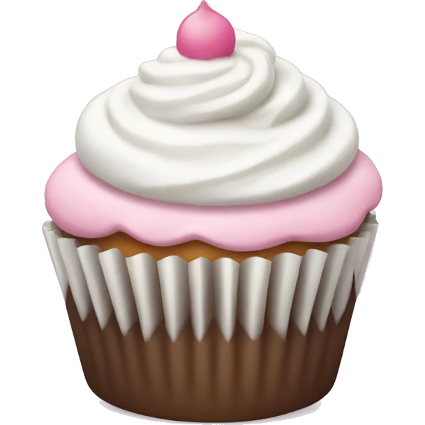 Cupcake with white icing and light pink sprinkles  emoji