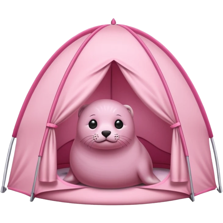 Seal in a light pink tent  emoji