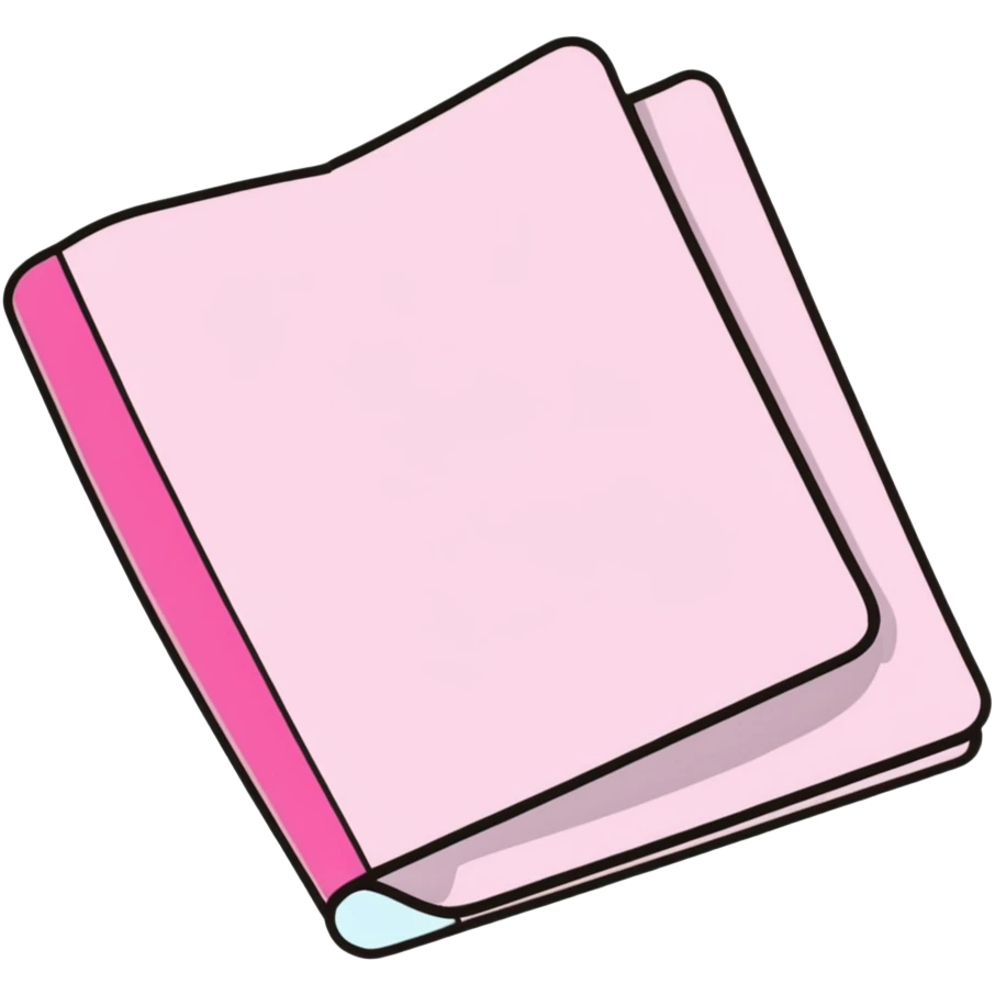 cute pink folder with papers emoji