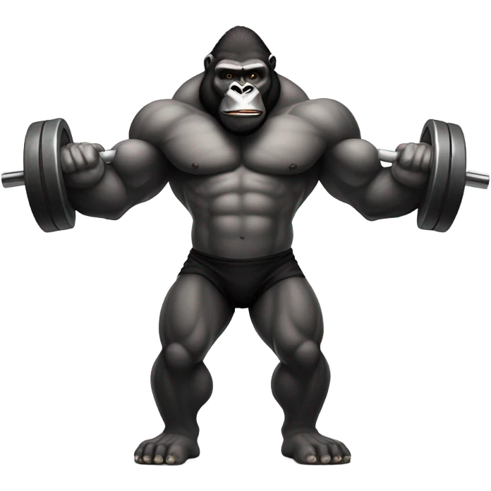 Gorilla lifting weights emoji