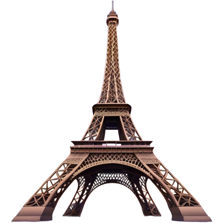 Cinematic Realistic Eiffel Tower Landmark Emoji, depicted with the iconic iron lattice structure against a twilight sky rendered with dramatic, luminous lighting and intricate detail. emoji