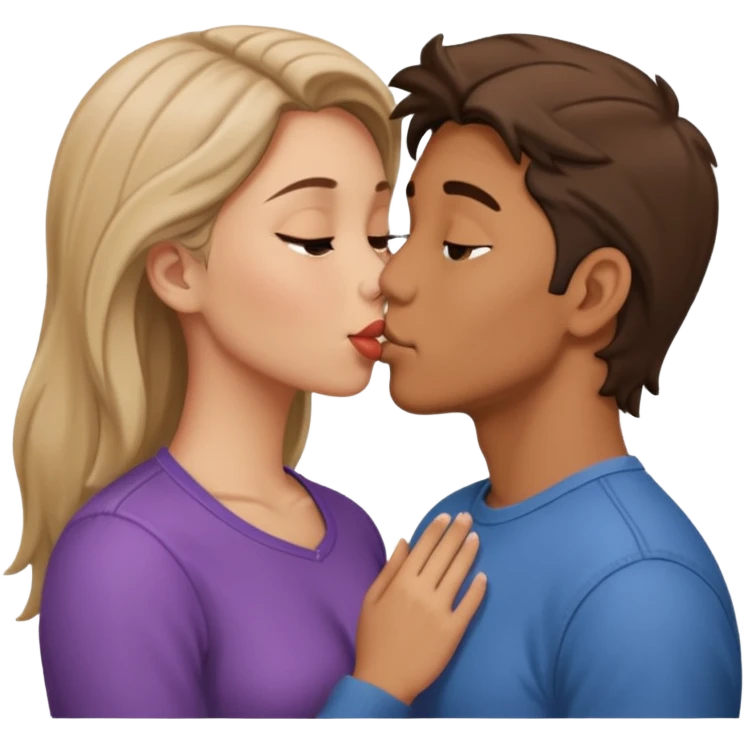 a man and a woman kissing emoji