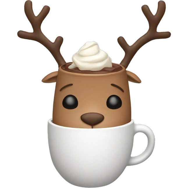 reindeer drinking hot chocolate emoji