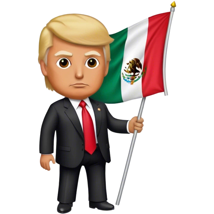Trump with Mexican flag emoji