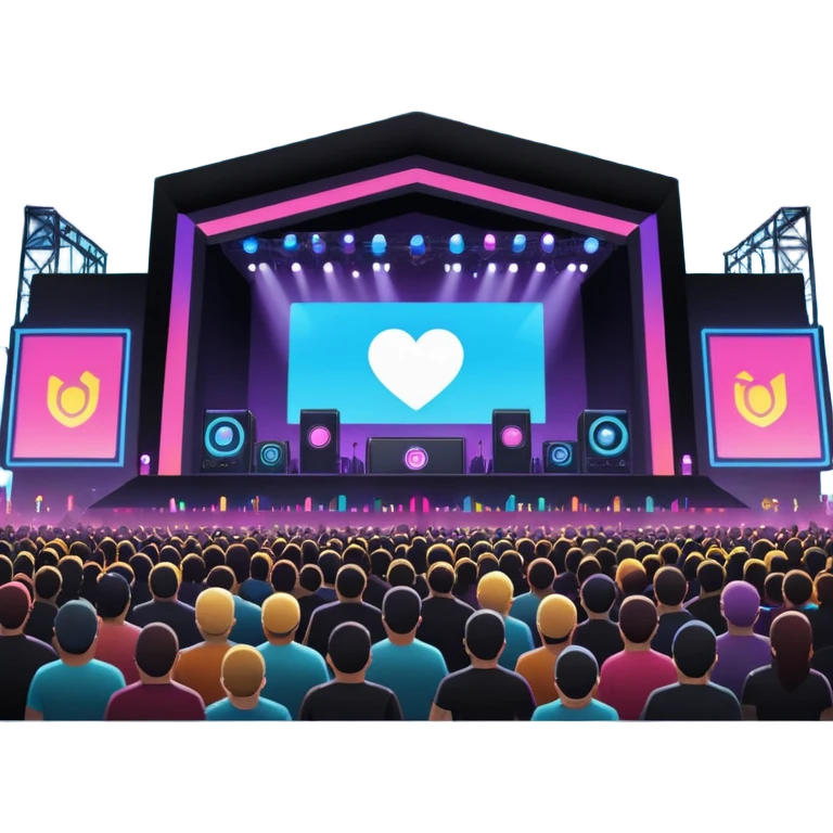 night electronic music festival stage from air emoji