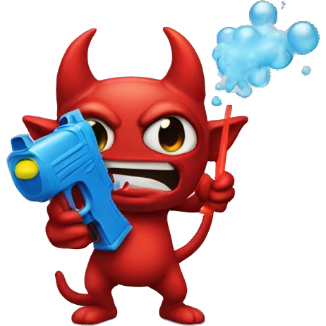 Devil with a water gun emoji