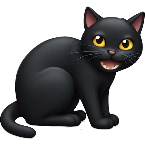 black cat biting its nail emoji
