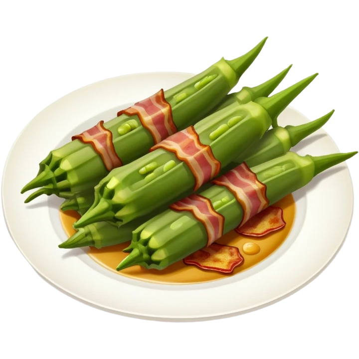 Plate of okra and bacon emoji
