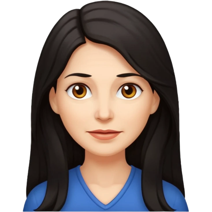 Mature woman with long dark hair emoji