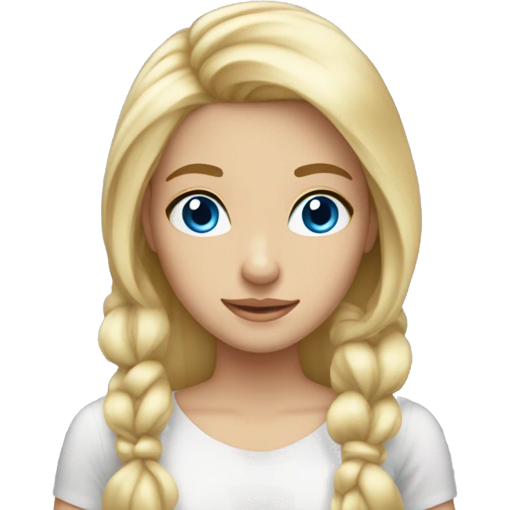 Blonde girl blue eyes bows in hair emoji