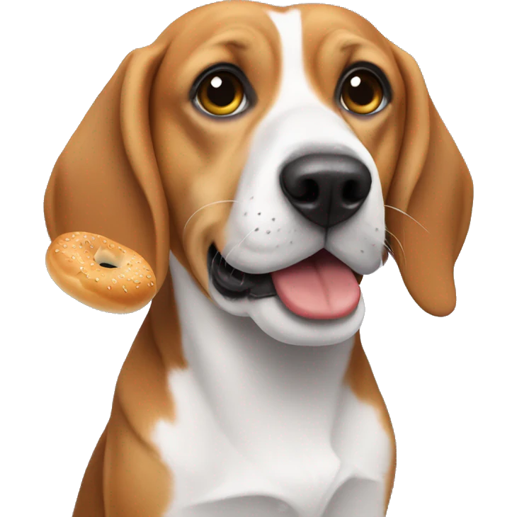 Beagle eating a bagel  emoji