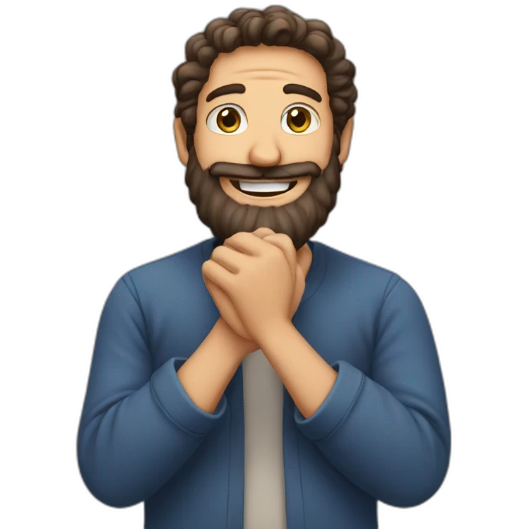 jewish man with beard smiling and rubbing hands emoji