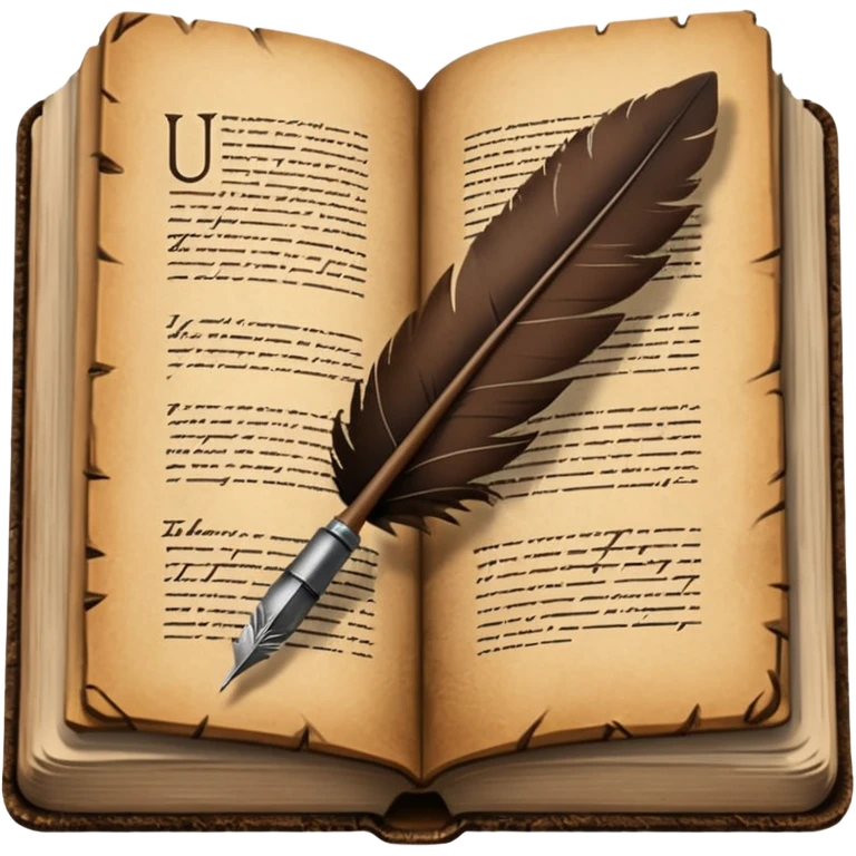 open history book with a quill pen emoji