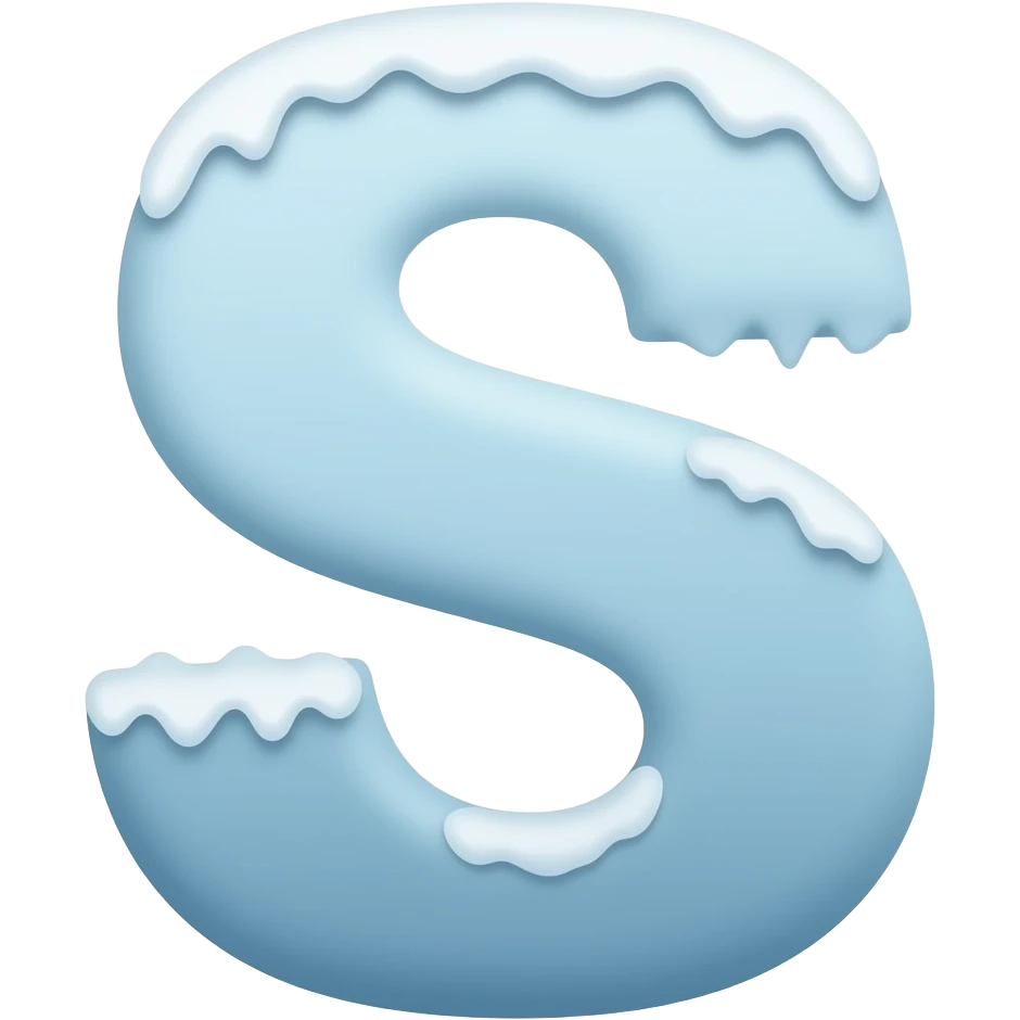 letter S with little frozen ice spikes emoji