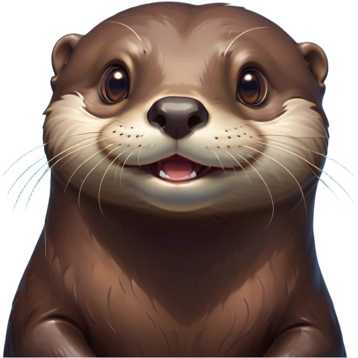 Cinematic Comical Otter Portrait Emoji, Head tilted dramatically with an exaggeratedly amused expression, featuring a striking, glossy brown Fur with a playful glint in its wide, expressive eyes filled with playful disbelief, Simplified yet hilariously expressive features, highly detailed, glowing with a slightly sassy glow, high shine, dramatic yet playful, stylized with an air of cheeky aquatic mischief, bright and endearing, soft glowing outline, capturing the essence of a spirited and over-the-top otter, so meme-worthy it feels like it could splash its way into internet fame instantly! emoji
