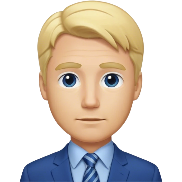 dad with blond with tie and blue suit emoji